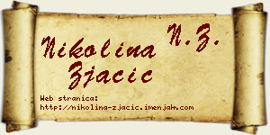 Nikolina Zjačić vizit kartica